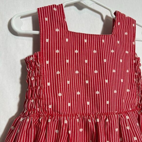 VTG Girls Handmade Smocked Apron Dress 4T Red Goose Ribbons Bows Pinafore - Picture 4 of 8